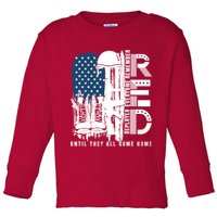 Red Friday Military We Wear Red Support Our Troops US Flag Toddler Long Sleeve Shirt