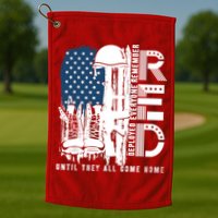 Red Friday Military We Wear Red Support Our Troops US Flag Golf Towel