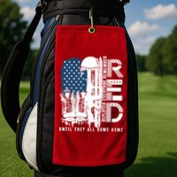 Red Friday Military We Wear Red Support Our Troops US Flag Golf Towel