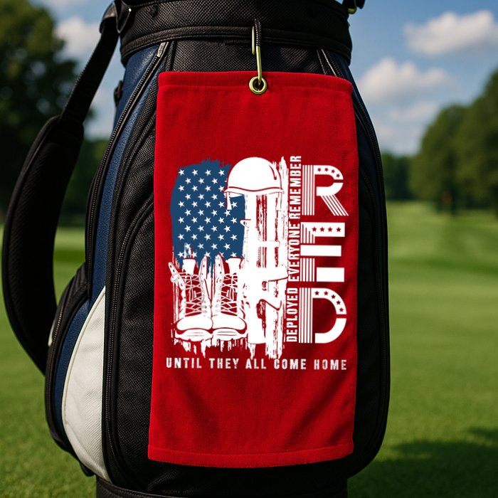 Red Friday Military We Wear Red Support Our Troops US Flag Golf Towel