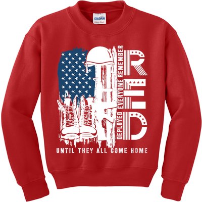 Red Friday Military We Wear Red Support Our Troops US Flag Kids Sweatshirt