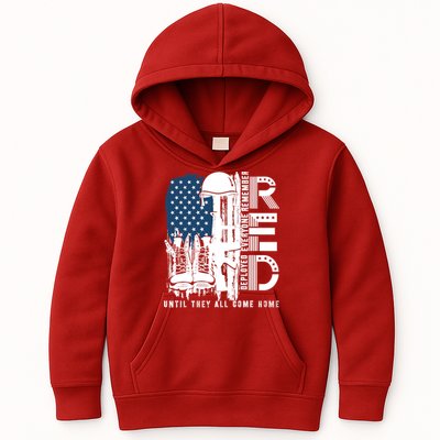 Red Friday Military We Wear Red Support Our Troops US Flag Kids Hoodie