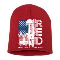 Red Friday Military We Wear Red Support Our Troops US Flag Short Acrylic Beanie