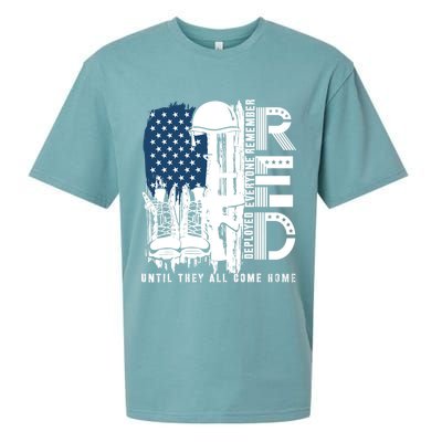 Red Friday Military We Wear Red Support Our Troops US Flag Sueded Cloud Jersey T-Shirt