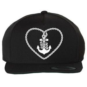 RED Friday Military Remember Everyone Deployed Heart Anchor Wool Snapback Cap