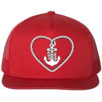 RED Friday Military Remember Everyone Deployed Heart Anchor Flat Bill Trucker Hat