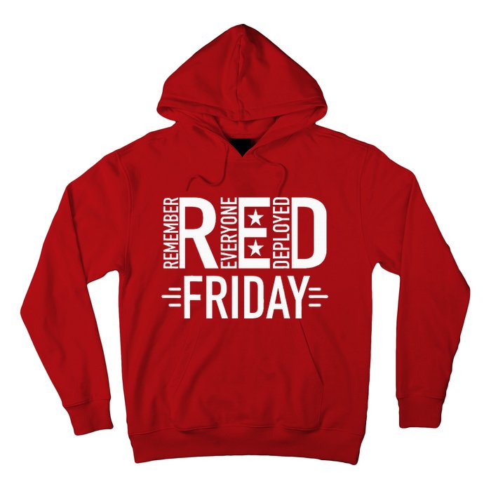 Red Friday Military Remember Everyone Deployed US Veterans Hoodie