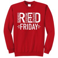 Red Friday Military Remember Everyone Deployed US Veterans Sweatshirt