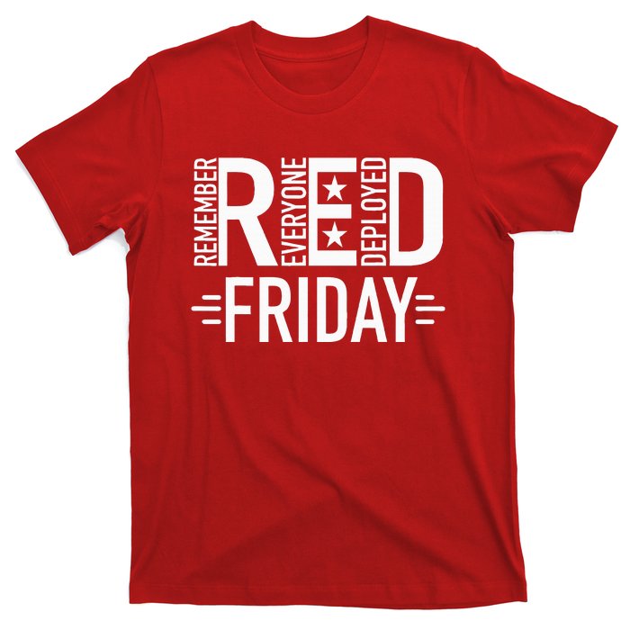 Red Friday Military Remember Everyone Deployed US Veterans T-Shirt