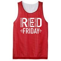 Red Friday Military Remember Everyone Deployed US Veterans Mesh Reversible Basketball Jersey Tank