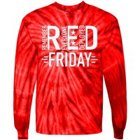 Red Friday Military Remember Everyone Deployed US Veterans Tie-Dye Long Sleeve Shirt