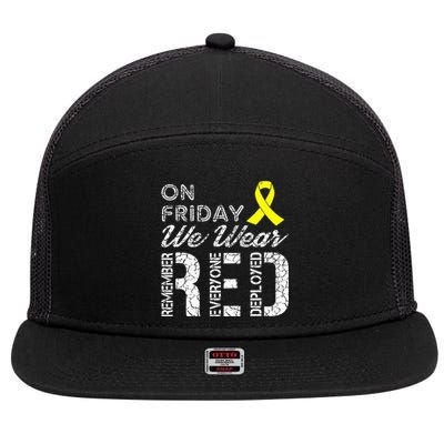 Red Friday Military R.E.D. On Friday We Wear Red 7 Panel Mesh Trucker Snapback Hat