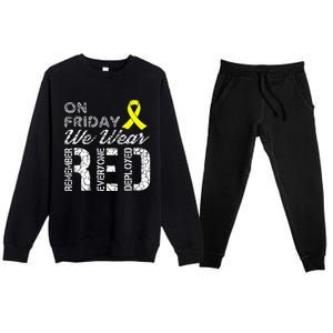 Red Friday Military R.E.D. On Friday We Wear Red Premium Crewneck Sweatsuit Set