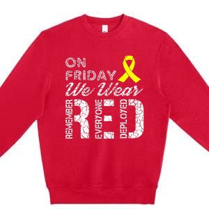 Red Friday Military R.E.D. On Friday We Wear Red Premium Crewneck Sweatshirt