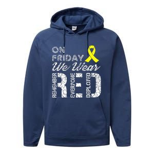 Red Friday Military R.E.D. On Friday We Wear Red Performance Fleece Hoodie