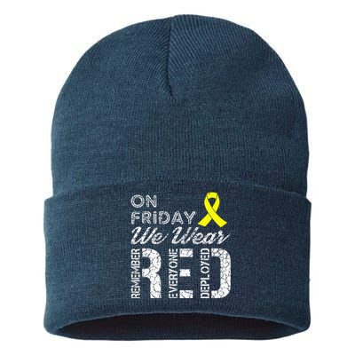 Red Friday Military R.E.D. On Friday We Wear Red Sustainable Knit Beanie