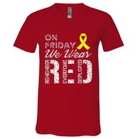 Red Friday Military R.E.D. On Friday We Wear Red V-Neck T-Shirt