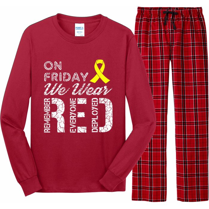 Red Friday Military R.E.D. On Friday We Wear Red Long Sleeve Pajama Set