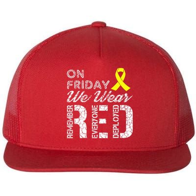 Red Friday Military R.E.D. On Friday We Wear Red Flat Bill Trucker Hat