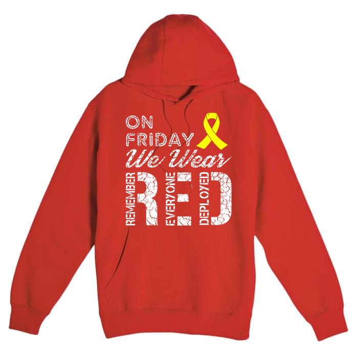 Red Friday Military R.E.D. On Friday We Wear Red Premium Pullover Hoodie