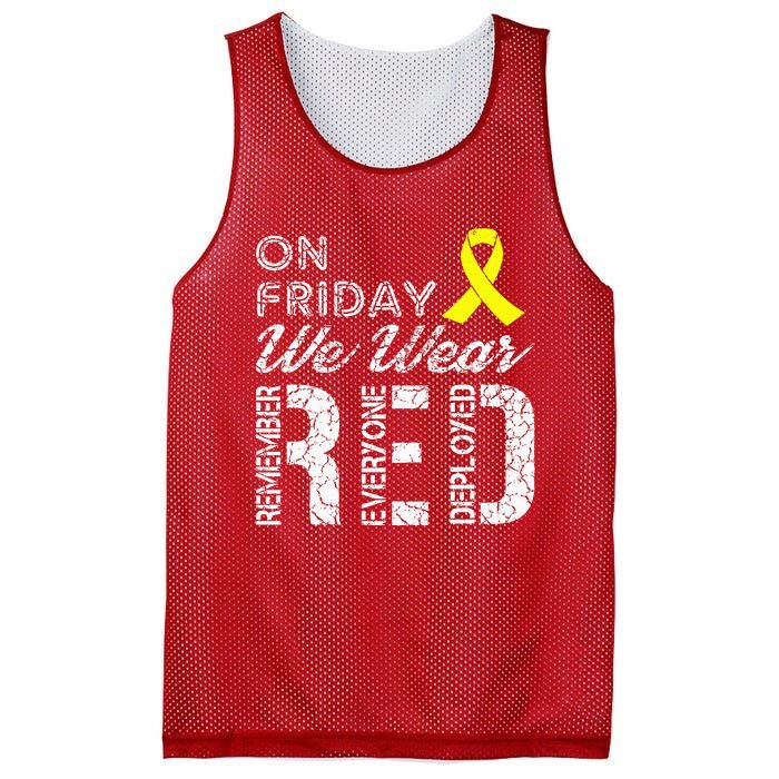 Red Friday Military R.E.D. On Friday We Wear Red Mesh Reversible Basketball Jersey Tank