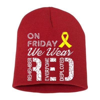 Red Friday Military R.E.D. On Friday We Wear Red Short Acrylic Beanie