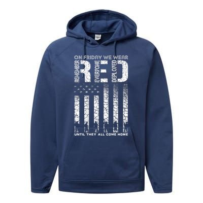 Red Friday Military On Friday We Wear Red Veteran Performance Fleece Hoodie