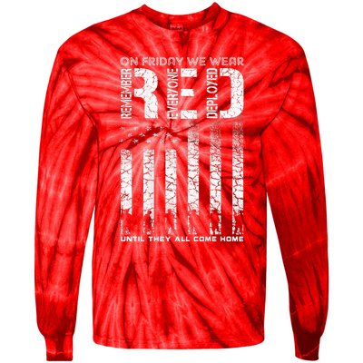 Red Friday Military On Friday We Wear Red Veteran Tie-Dye Long Sleeve Shirt