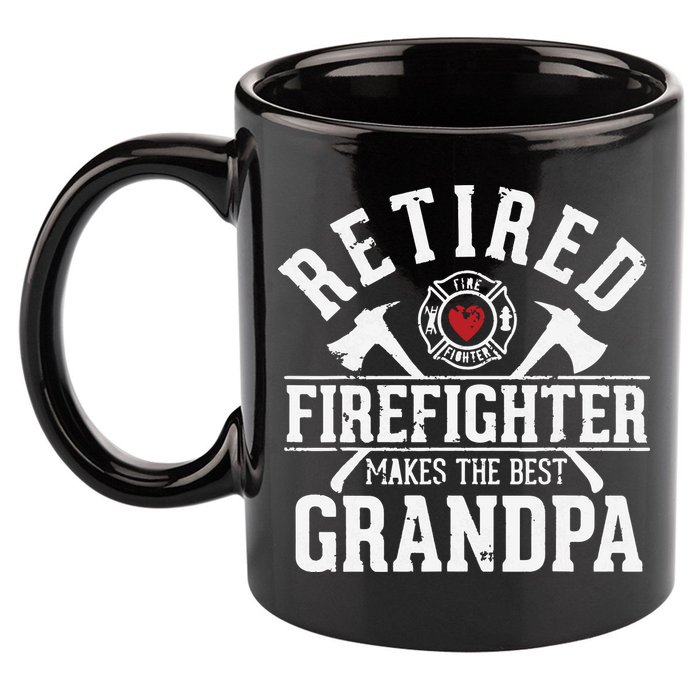 Retired Firefighter Makes The Best Grandpa Retirement Gift 11oz C Handle Ceramic Mug