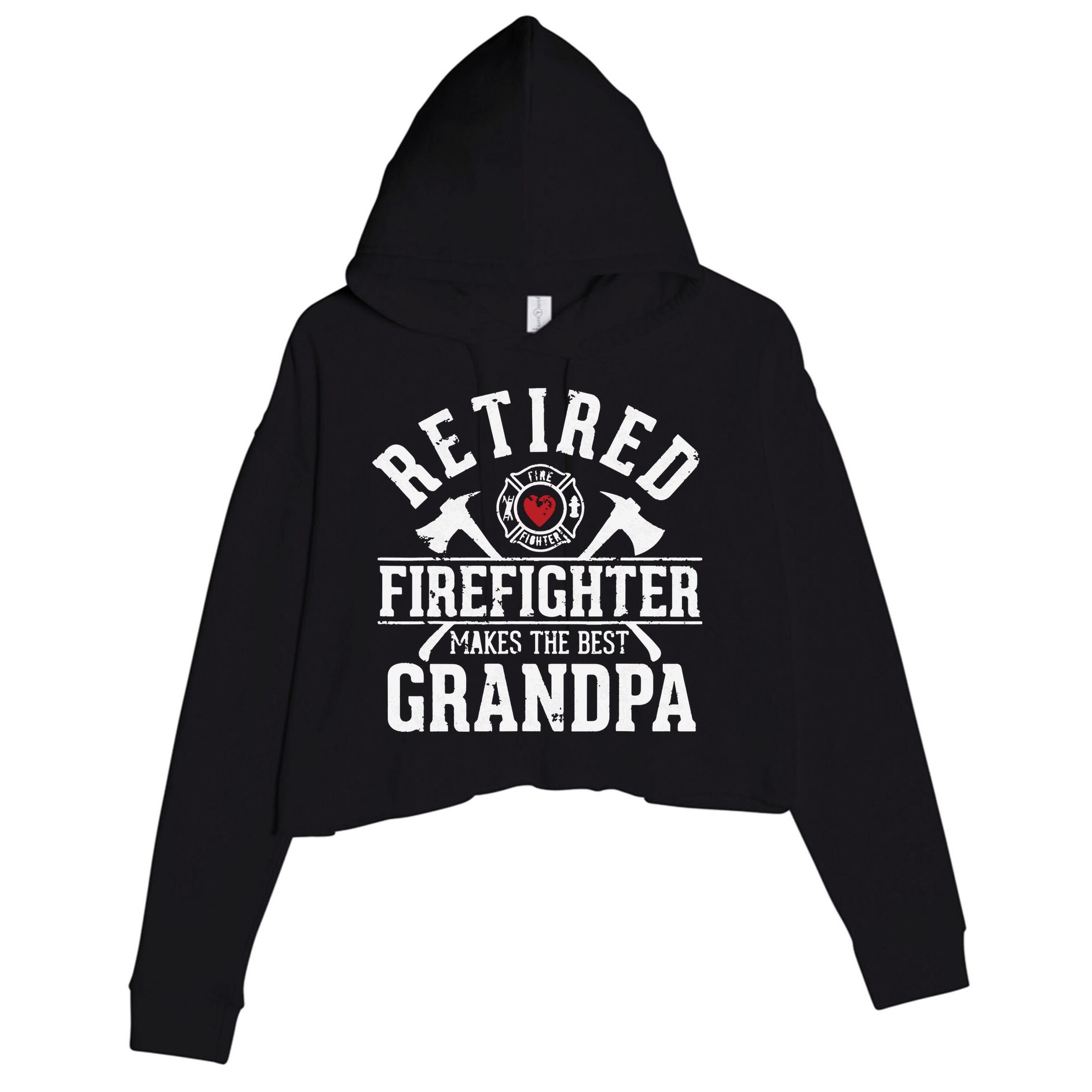 Retired Firefighter Makes The Best Grandpa Retirement Gift Crop Fleece Hoodie