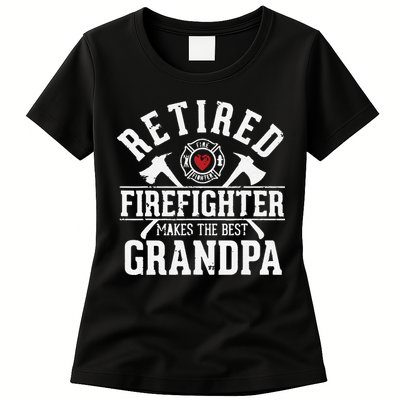 Retired Firefighter Makes The Best Grandpa Retirement Gift Womens T-Shirt