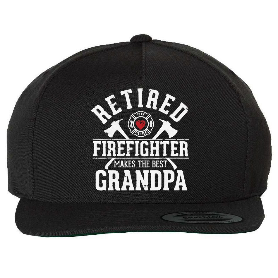 Retired Firefighter Makes The Best Grandpa Retirement Gift Wool Snapback Cap