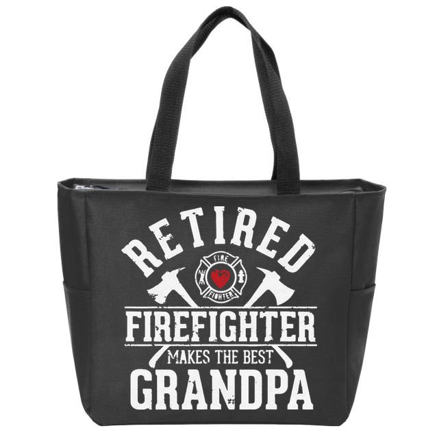 Retired Firefighter Makes The Best Grandpa Retirement Gift Zip Tote Bag