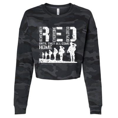 Red Friday Military I Wear RED On Fridays Mom Cropped Pullover Crew