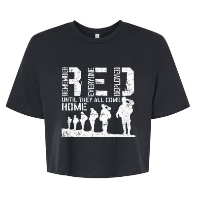 Red Friday Military I Wear RED On Fridays Mom Bella+Canvas Jersey Crop Tee