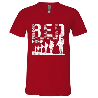 Red Friday Military I Wear RED On Fridays Mom V-Neck T-Shirt