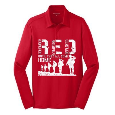 Red Friday Military I Wear RED On Fridays Mom Silk Touch Performance Long Sleeve Polo