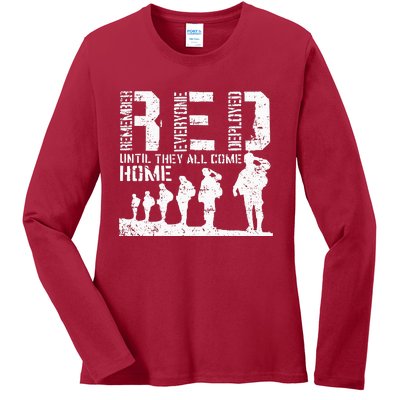 Red Friday Military I Wear RED On Fridays Mom Ladies Long Sleeve Shirt