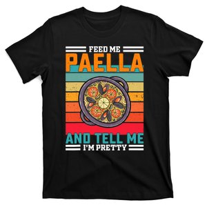 Retro Feed Me Paella Funny Saying Spanish Food T-Shirt