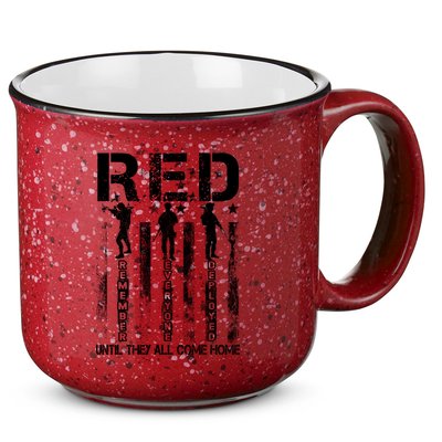 RED Friday Military Until They Come Home American Flag 15oz Campfire Ceramic Mug