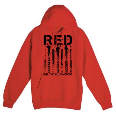 RED Friday Military Until They Come Home American Flag Premium Pullover Hoodie
