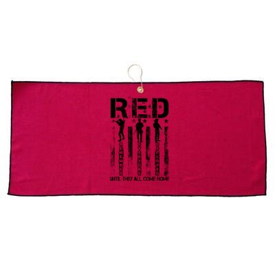 RED Friday Military Until They Come Home American Flag Large Microfiber Waffle Golf Towel