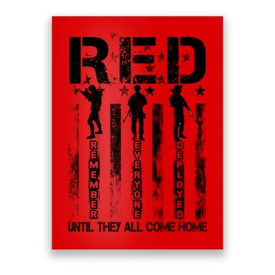 RED Friday Military Until They Come Home American Flag Poster