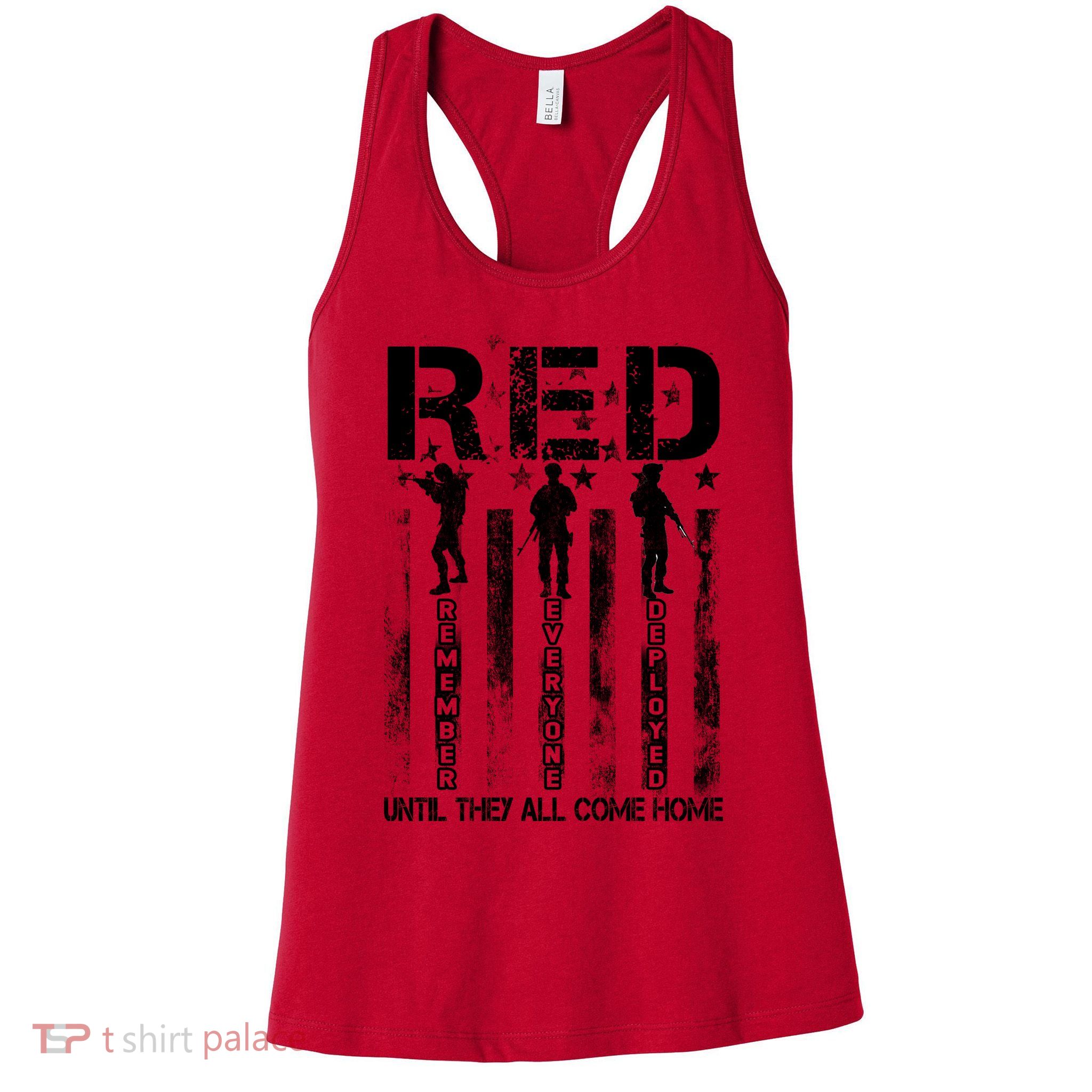 RED Friday Military Until They Come Home American Flag Womens Tank Top