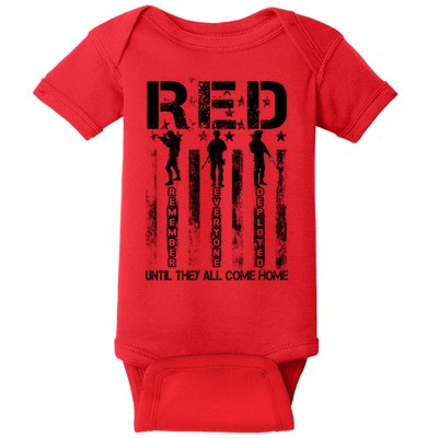 RED Friday Military Until They Come Home American Flag Baby Bodysuit
