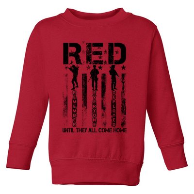 RED Friday Military Until They Come Home American Flag Toddler Sweatshirt