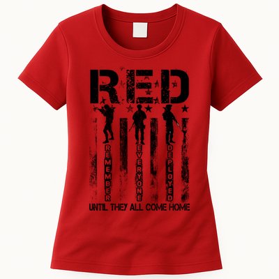 RED Friday Military Until They Come Home American Flag Womens T-Shirt