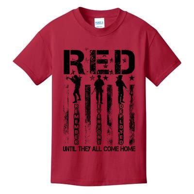 RED Friday Military Until They Come Home American Flag Kids T-Shirt