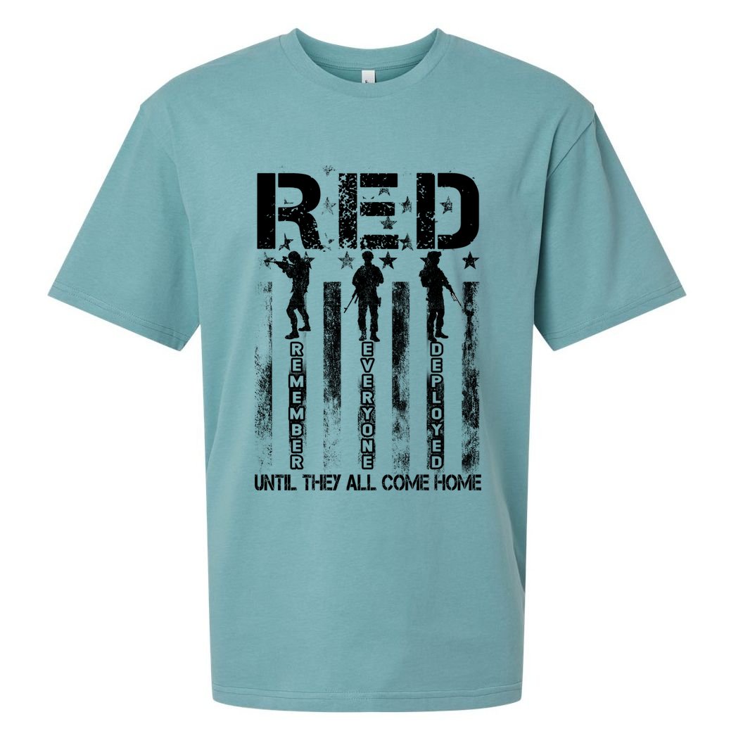 RED Friday Military Until They Come Home American Flag Sueded Cloud Jersey T-Shirt