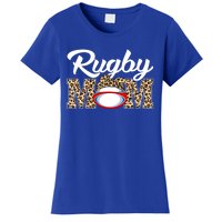 Rugby Funny Mom Game Leopard Mothers Day Cool Gift Women's T-Shirt